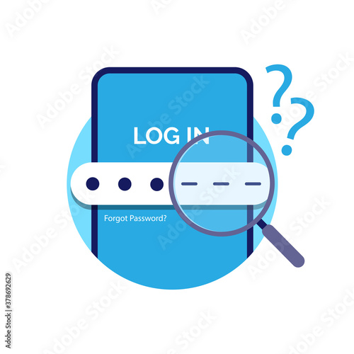 Forgot password concept illustration flat design vector, simple and modern style graphic elements for website, web pages, templates, info graphics, web banners, icon