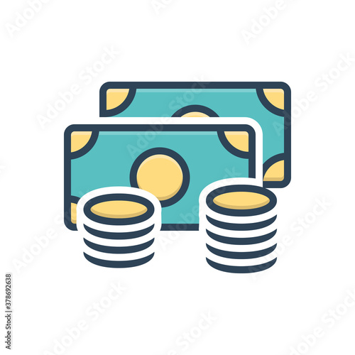 Color illustration icon for amount