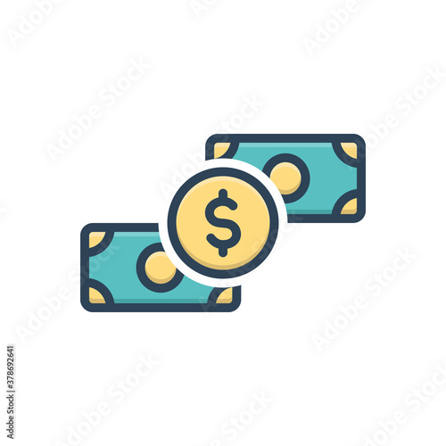 Color illustration icon for amount