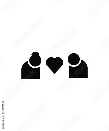 old couple with love icon,vector best flat icon.