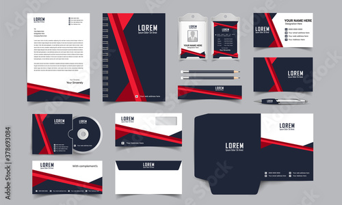 corporate identity template with digital elements. Vector company style for brand book and guideline.	