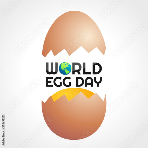 Vector graphic of world egg day good for world egg day celebration. flat design. flyer design.flat illustration.