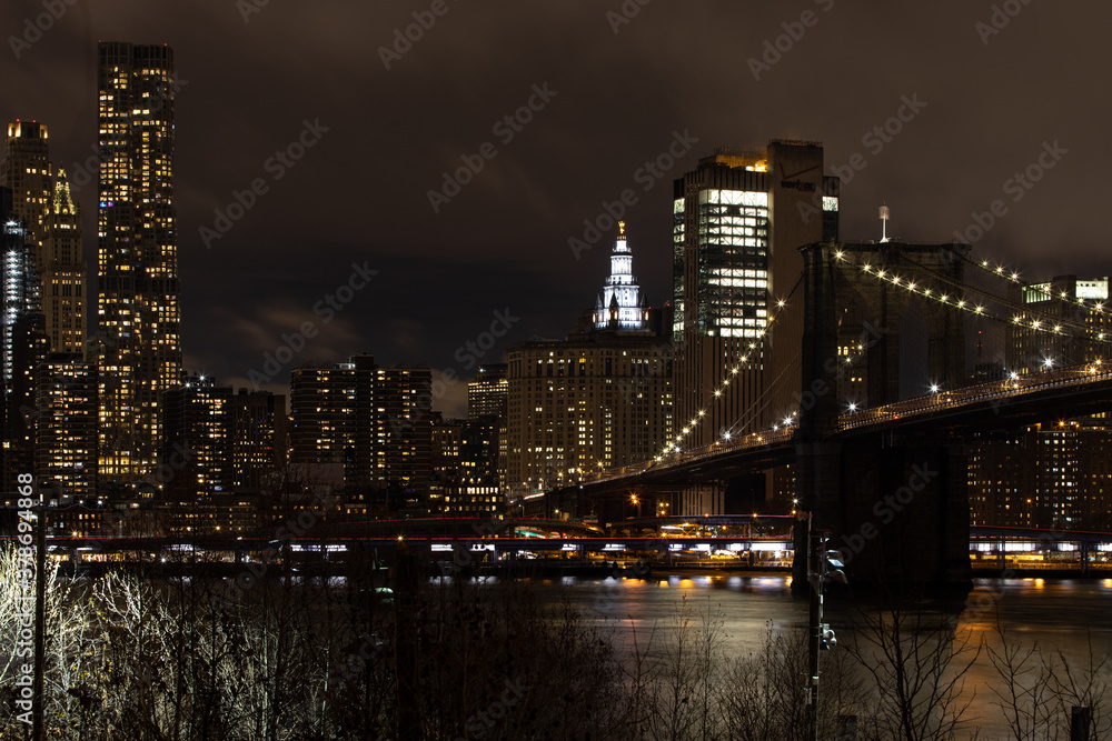 Fototapeta premium city bridge and city skyline