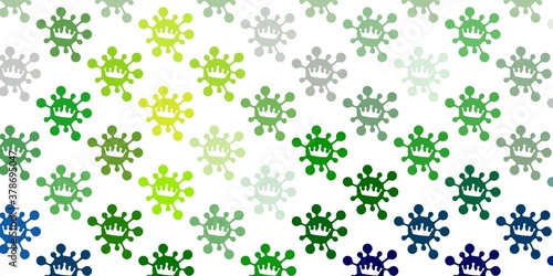 Light blue, green vector texture with disease symbols.