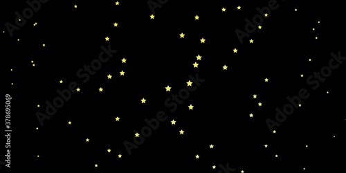 Dark Green, Yellow vector background with small and big stars. Decorative illustration with stars on abstract template. Design for your business promotion.