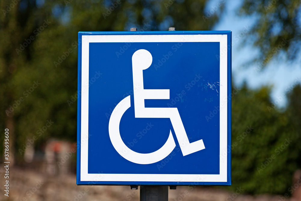 parking sign for the disabled in Skelleftea parking sign for the disabled in Skelleftea