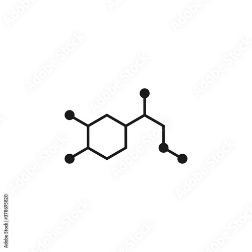 Adrenalin molecula structure. black line icon isolated on white background.