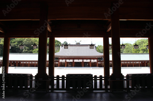 Inside Kashihara Jingu Temple in Nara