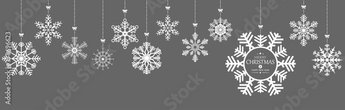 hanging snow stars banner for christmas greetings time