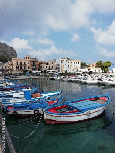boats in the harbor  Mondello  Sicily