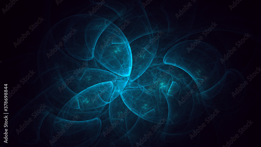 3D rendering abstract blue fractal light background 3D rendering abstract blue fractal light background