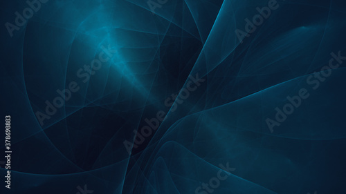 3D rendering abstract blue fractal light background © BetiBup33