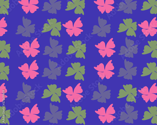 Floral art design on blue background, hand drawn flower .