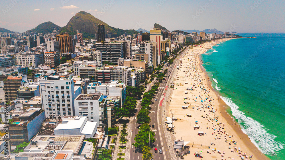 Rio de Janeiro Brasil Brazil City Urban Beach Tropical Sunset Landscape Sea  