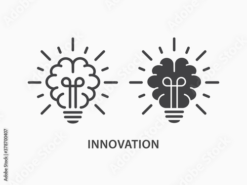 Innovation icon on white background.