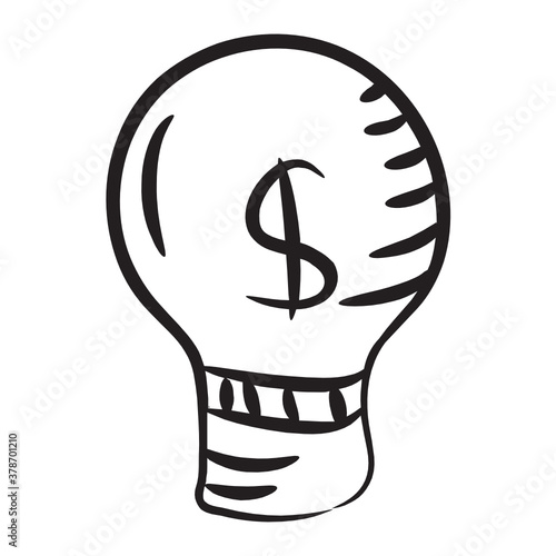 
Financial idea, dollar inside bulb depicting innovative idea 
