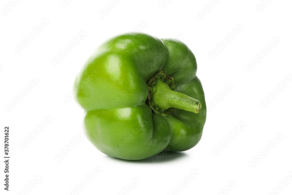 Fresh green pepper isolated on white background