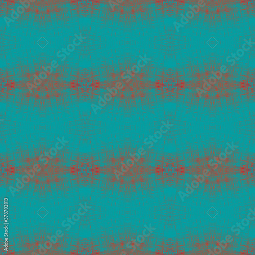 Abstract plastic texture for azure background with red geometric checkered pattern and plastic texture.