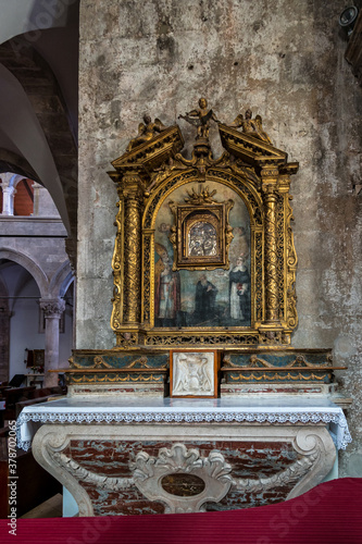Interior of Saint Mark Church in Korcula  Korcula island  Dalmatia  Croatia