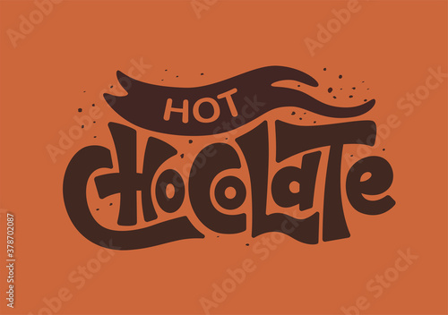Hot chocolate logo - vector illustration, emblem design
