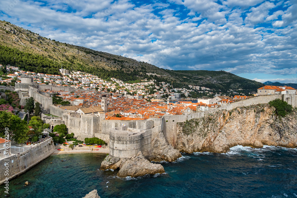 The fortress Bokar and the South-western part of Dubrovnik City walls. Croatia.