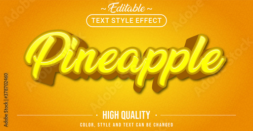 Editable text style effect - Pineapple theme style.
