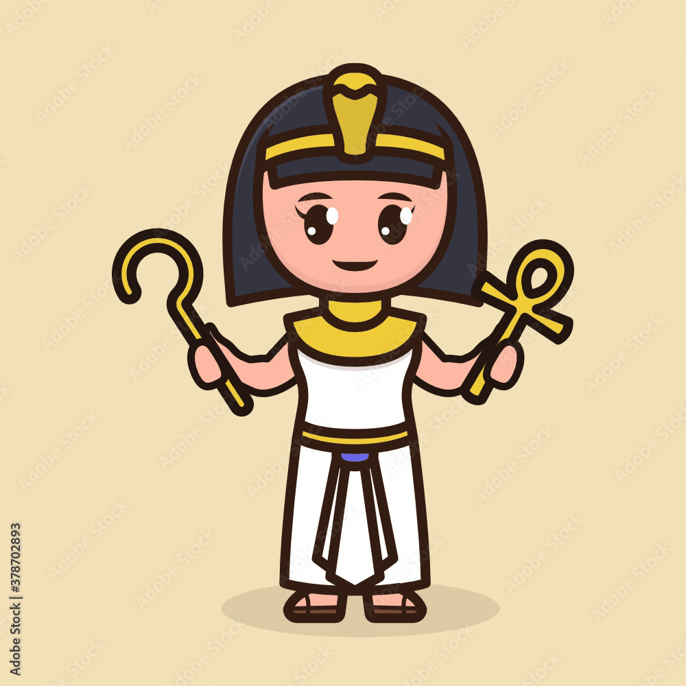 Fototapeta premium Ancient Egyptian woman with priest Cleopatra costume design