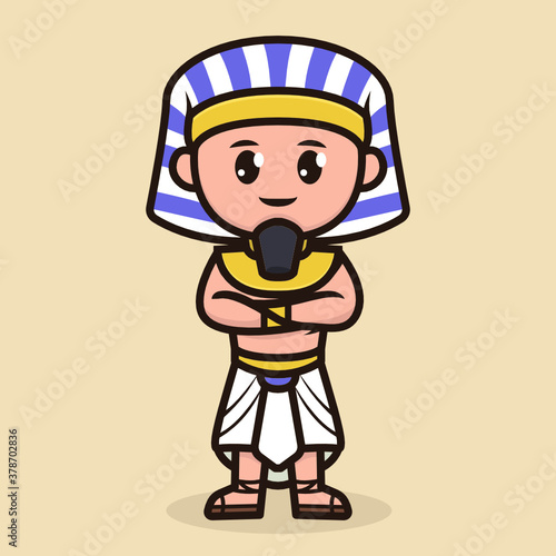 Ancient Egyptian man with Pharaoh priest costume design
