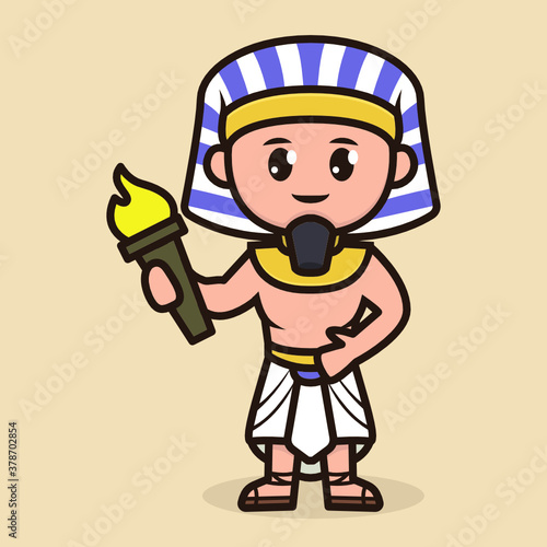 Ancient Egyptian man with Pharaoh priest costume design