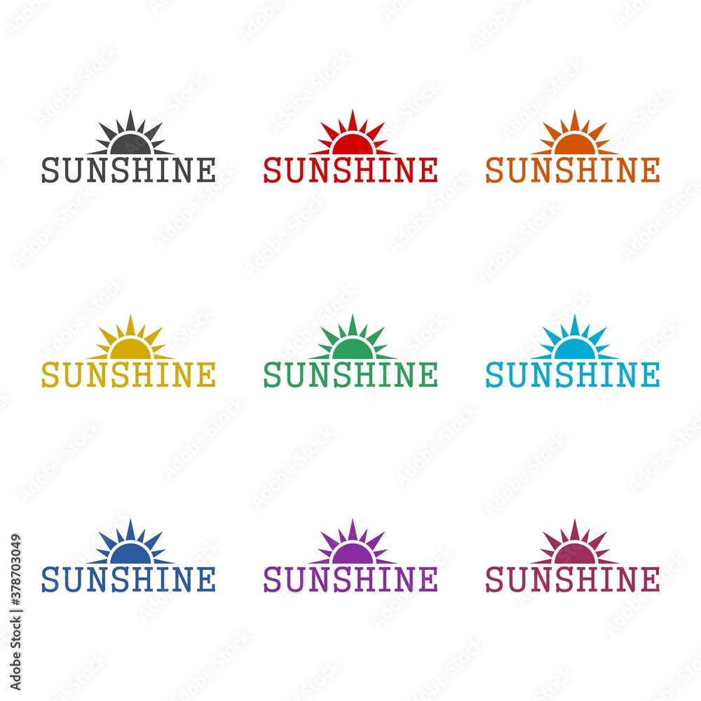 Sunburst icon. Sunshine logo, color set Sunburst icon. Sunshine logo, color set