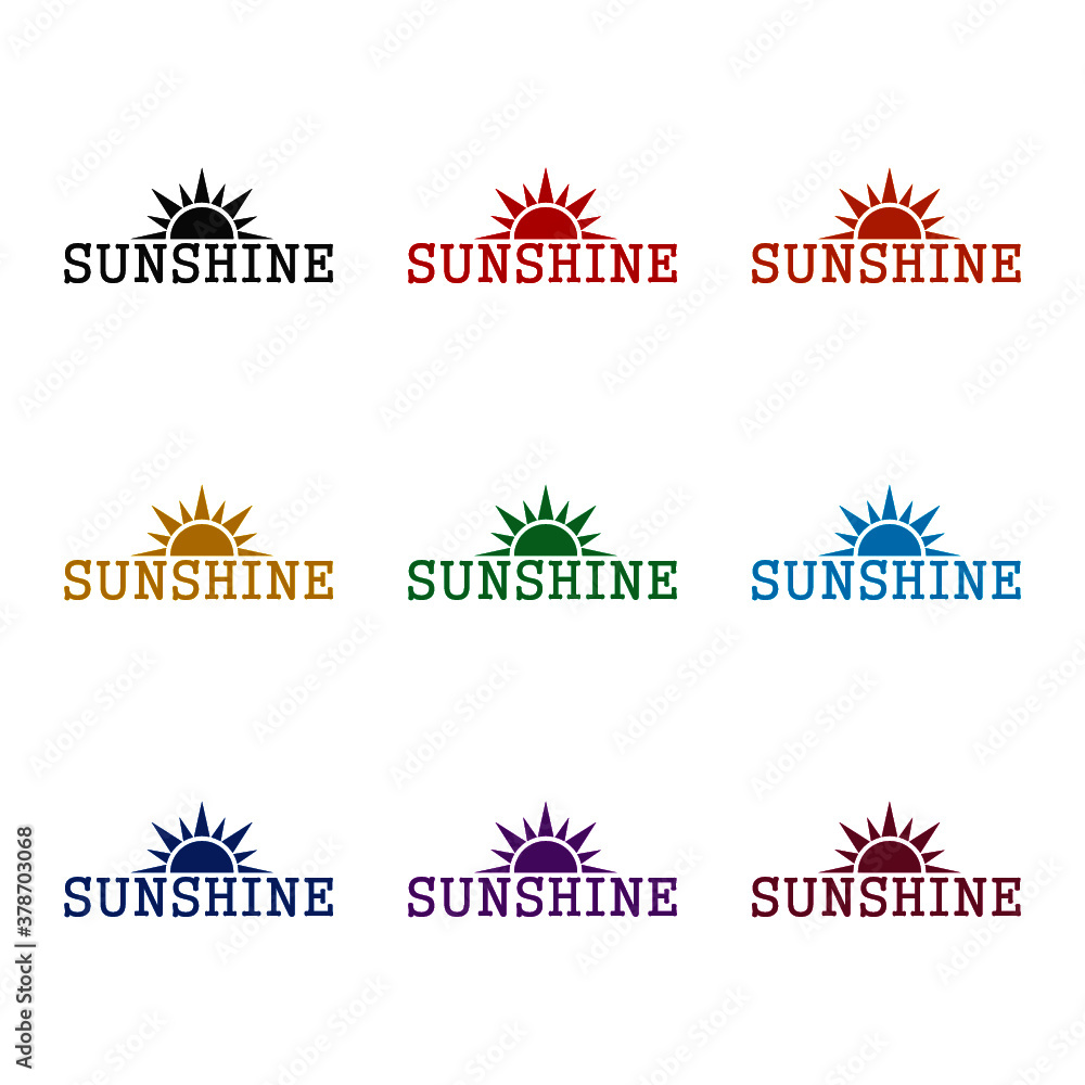 Sunburst icon. Sunshine logo, color set Sunburst icon. Sunshine logo, color set