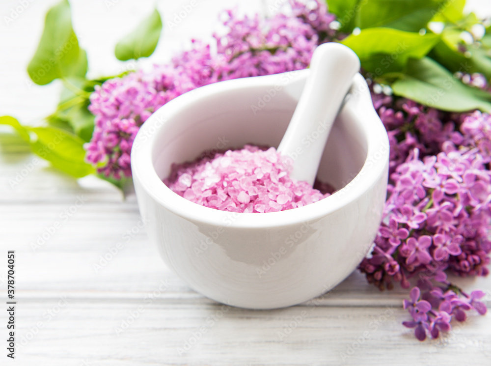 Spa sea salt in mortar Spa sea salt in mortar