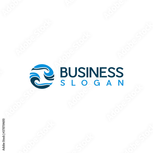 Waves Circle Ocean Abstract Creative Modern Icon Logo Design Template