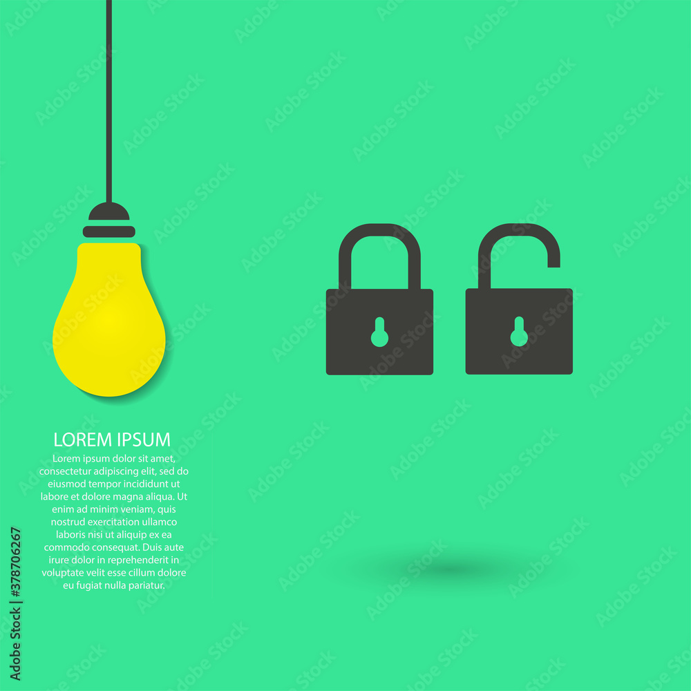 Lock vector icon , lorem ipsum Flat design Lock vector icon , lorem ipsum Flat design