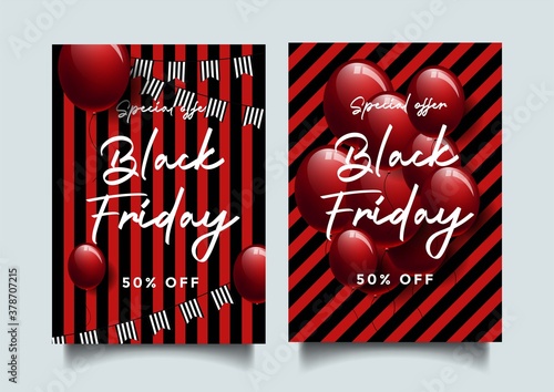 Black Friday a4 flyer vector template