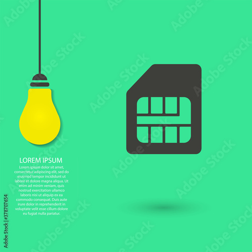 Sim card icon , lorem ipsum Flat design