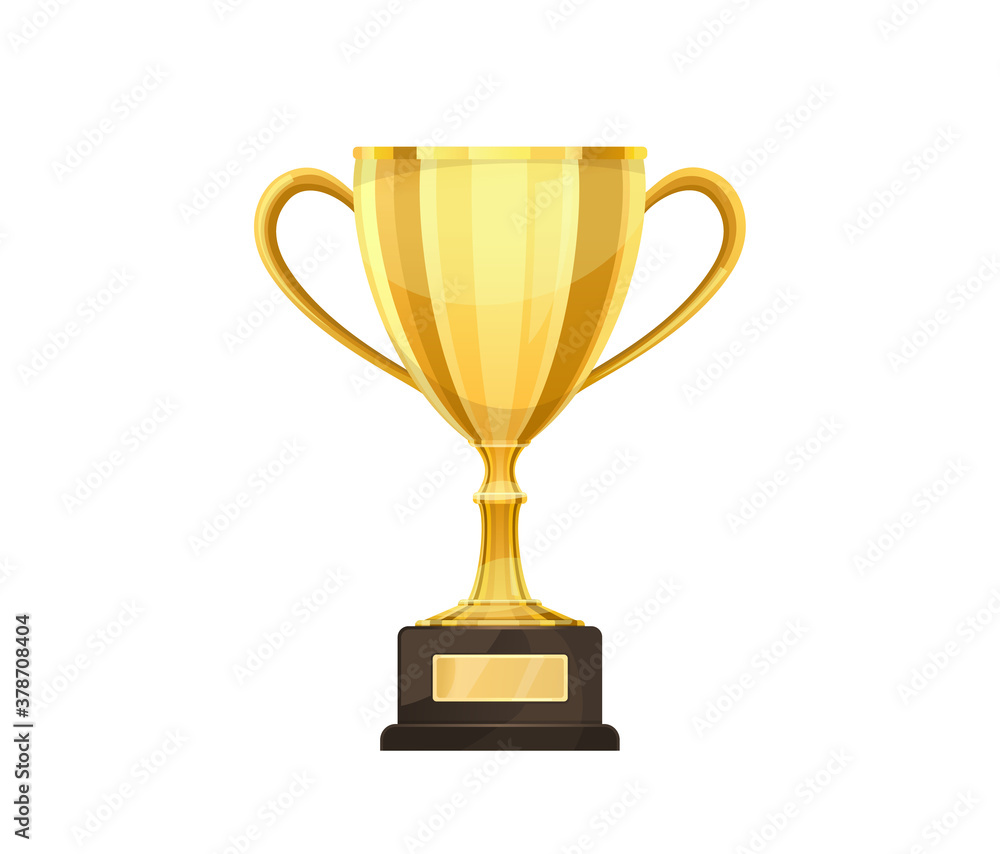 Golden Trophy Cup, Flat style illustration Golden Trophy Cup, Flat style illustration