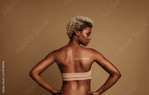 Obraz Rear view of african american woman