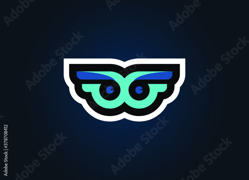 Gaming logo vector illustration of Glasses. photo