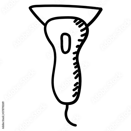 
Doodle design of barcode scanner icon, editable vector 
