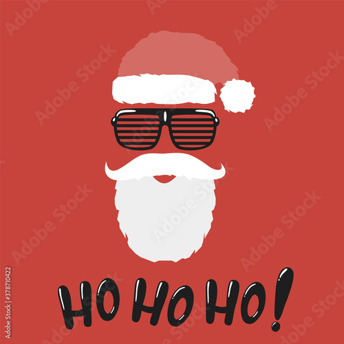 Santa hat and beard with hohoho message. To see the other vector Christmas illustrations , please check Christmas collection.