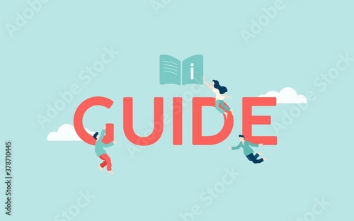 Guide user information illustration. Educational guide and web reference for use technical instructions frequently asked questions help with learning and learning new devices.