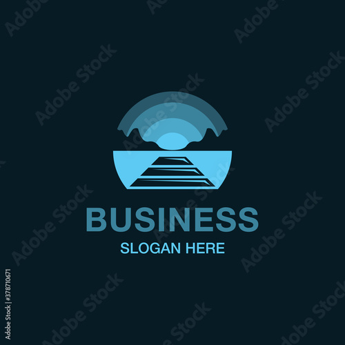 Dock Pier Ocean Abstract Nature Landscaping Logo