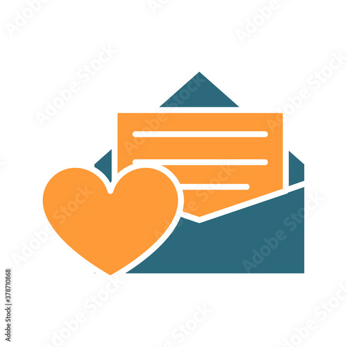 Feedback letter with heart colored icon. Customer satisfaction, user approvement, online message symbol