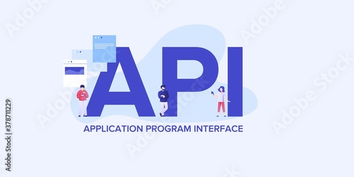 API application programming interface . Providing convenient coding and development technologies and interaction web elements custom optimization digital mobile vector clipart algorithms.