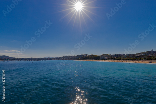 San Sebastian Ondarreta beach, La Concha bay. photo