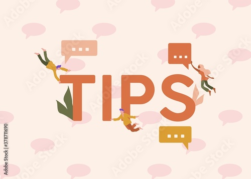 Tips illustration. Solutions and suggestions helpful newsletters and notes business creative knowledge solutions thoughts innovative services provision of cutting edge vector.
