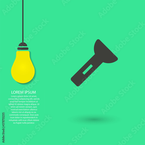 Flashlight vector icon , lorem ipsum Flat design