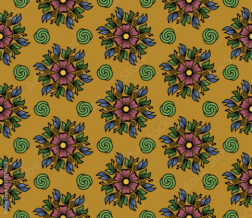 Abstract patterns seamless color doodle Sketch