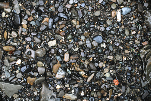 Сlose up of a pile of pebbles, texture